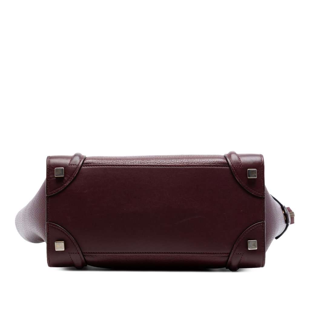 Celine Micro Smooth Calfskin and Goatskin Luggage Tote Red Leather Very good condition - Inside View