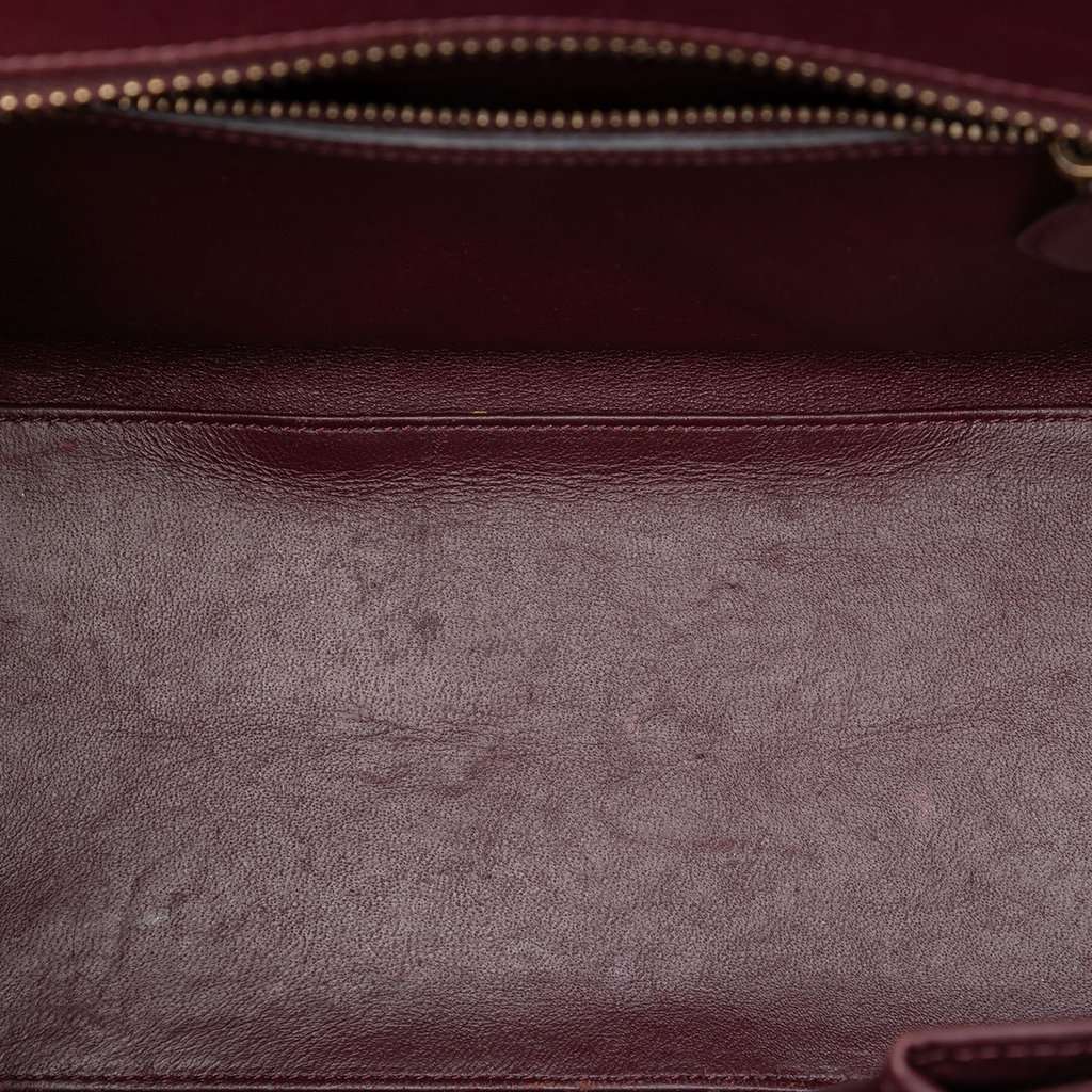 Celine Micro Smooth Calfskin and Goatskin Luggage Tote Red Leather Very good condition - Model View