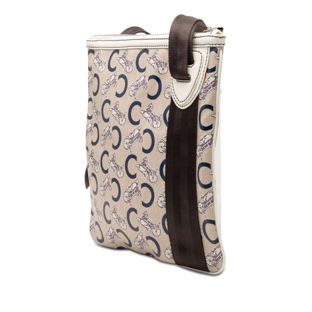 Celine C Carriage Coated Canvas Crossbody Beige Very good condition - Back View