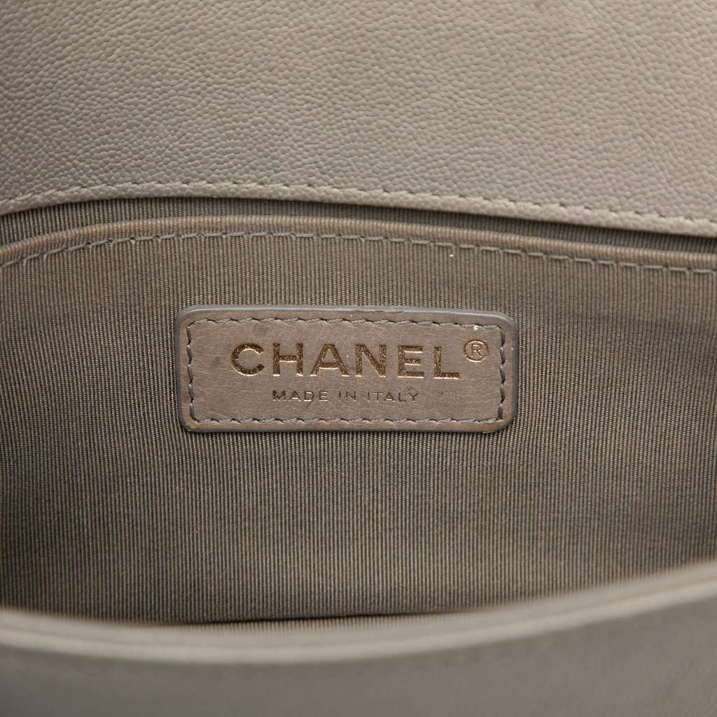 Chanel Small Quilted Caviar Boy Flap Brown Leather Very good - Box View