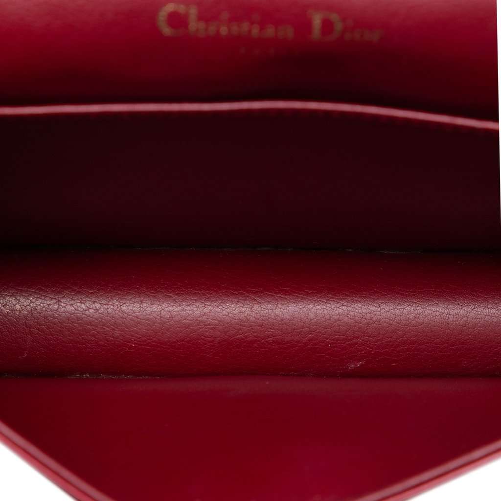 Dior Patent Cannage Lady Dior Chain Convertible Clutch Red Leather Very good condition - Model View