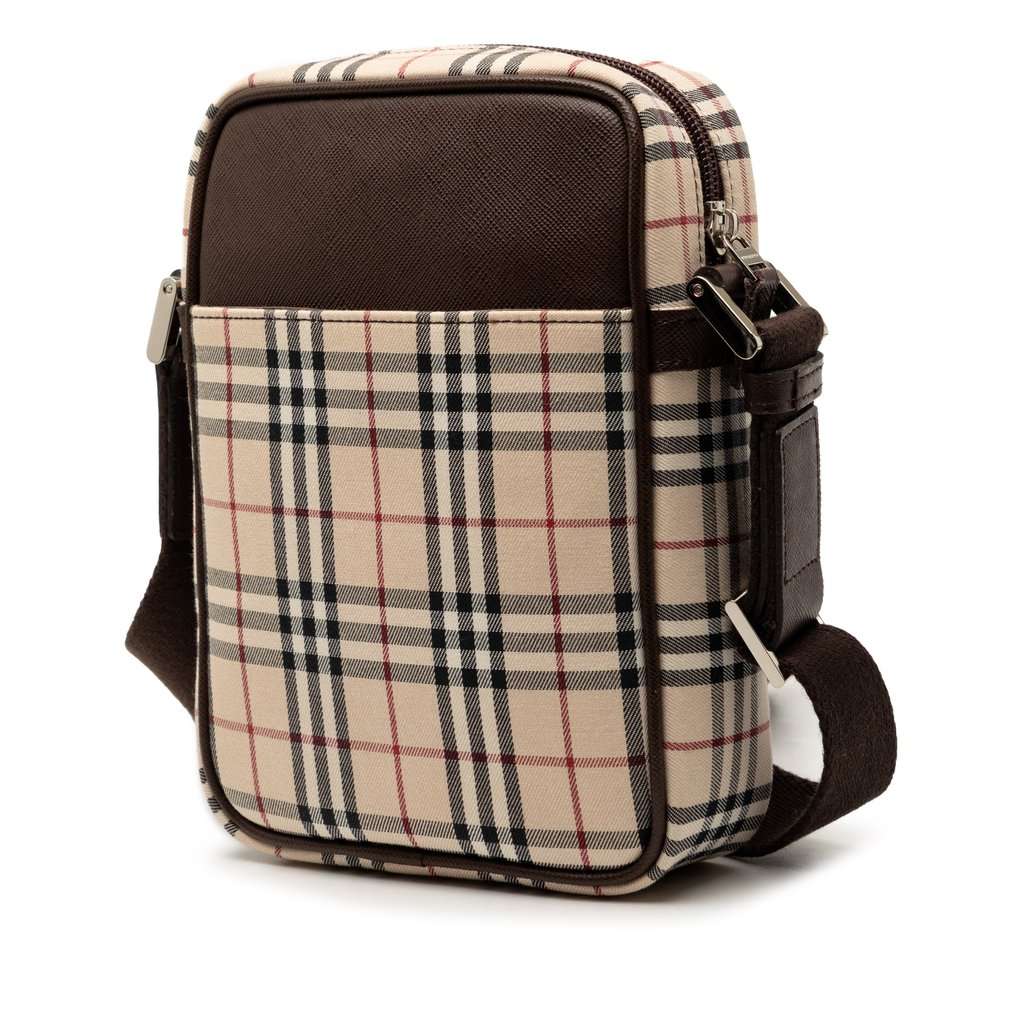 Burberry House Check Canvas Crossbody Beige Very good condition - Back View