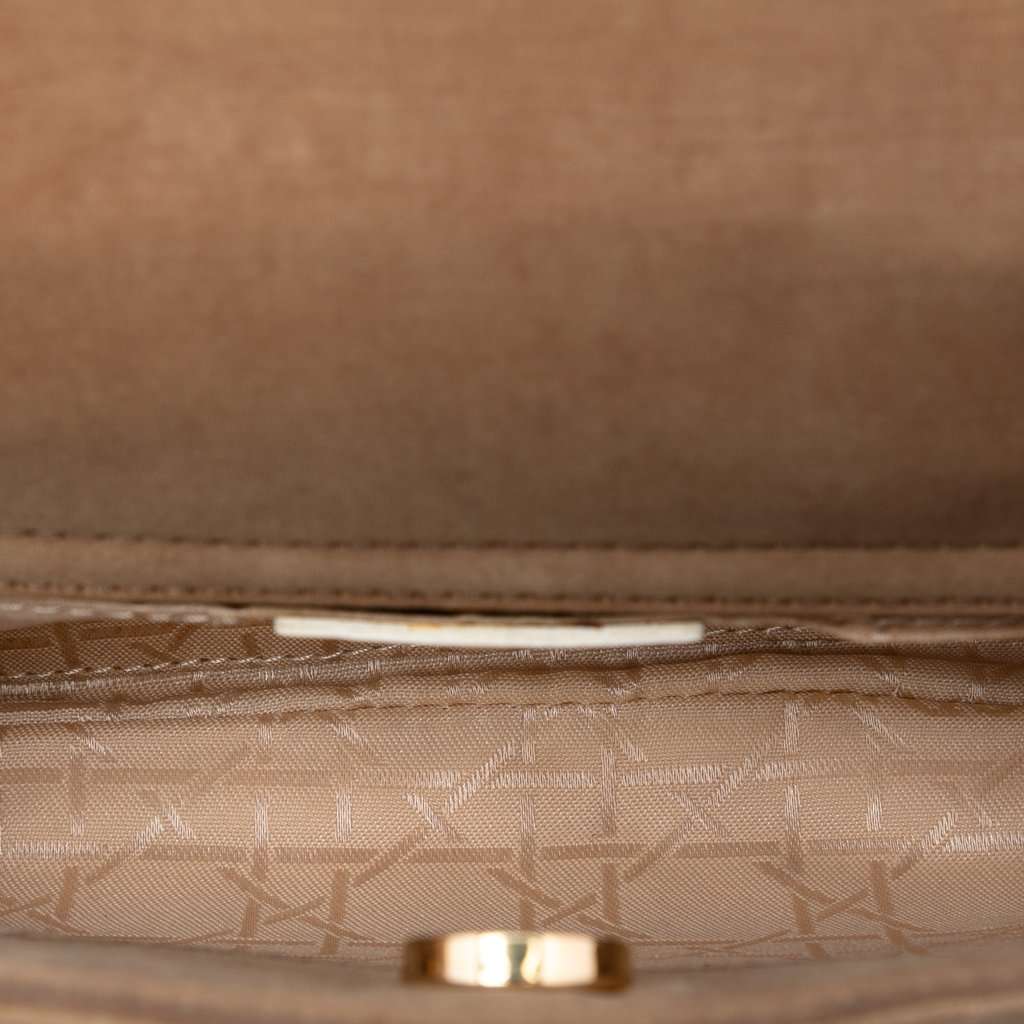 Dior Suede Cannage Lady Dior Crossbody Brown Leather Very good - Model View