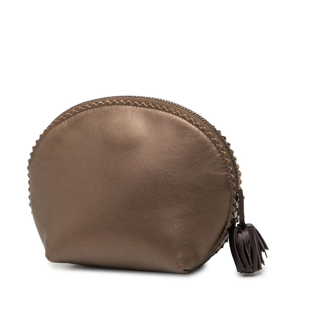 Loewe Leather Anagram Pouch Brown Leather Very good condition - Back View