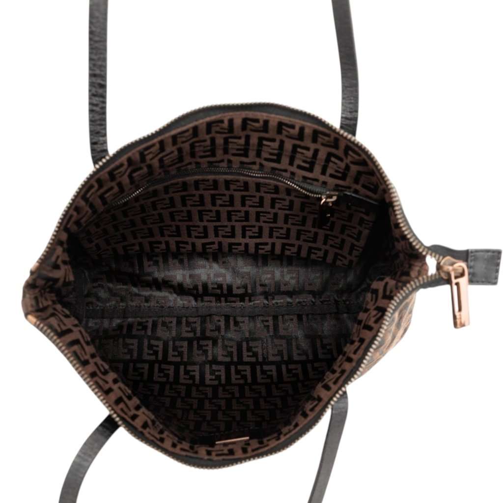 Fendi Zucchino Canvas Tote Brown Very good - Model View