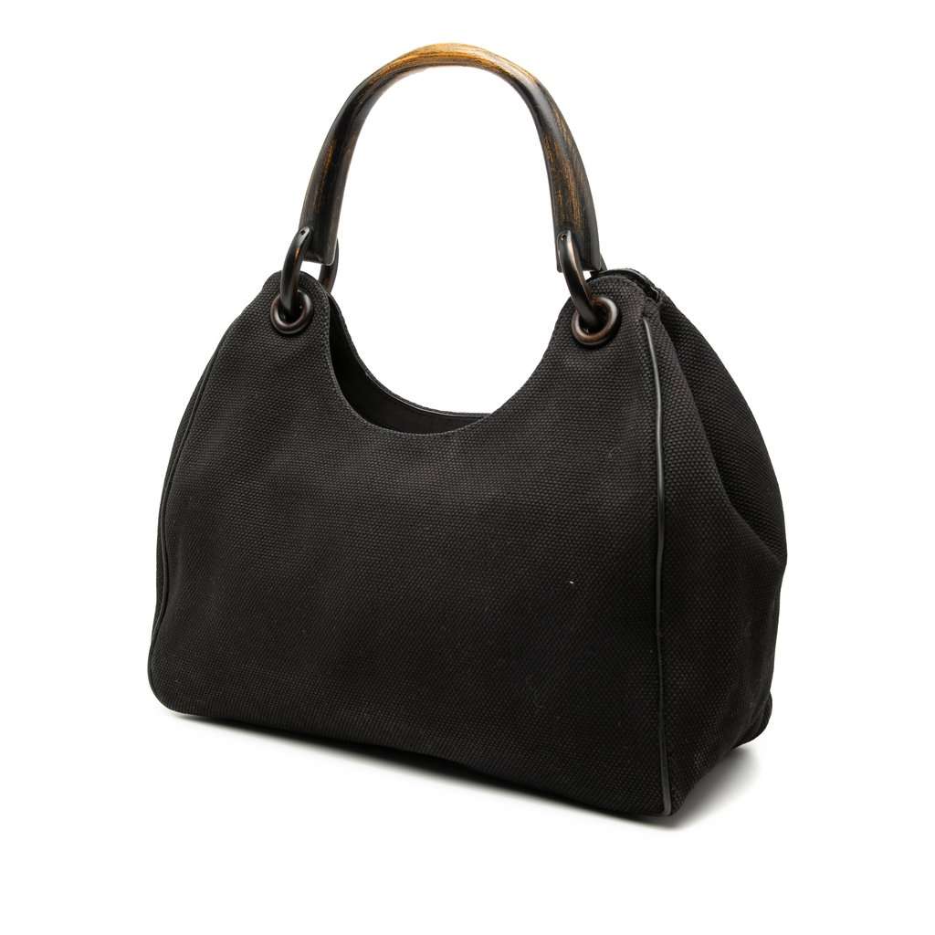 Gucci Canvas Shoulder Bag Black Very good condition - Back View