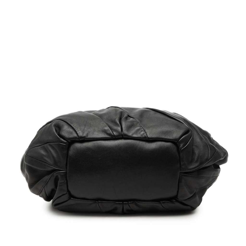 Celine Calfskin Pleated Bittersweet Hobo Black Leather Very good - Inside View
