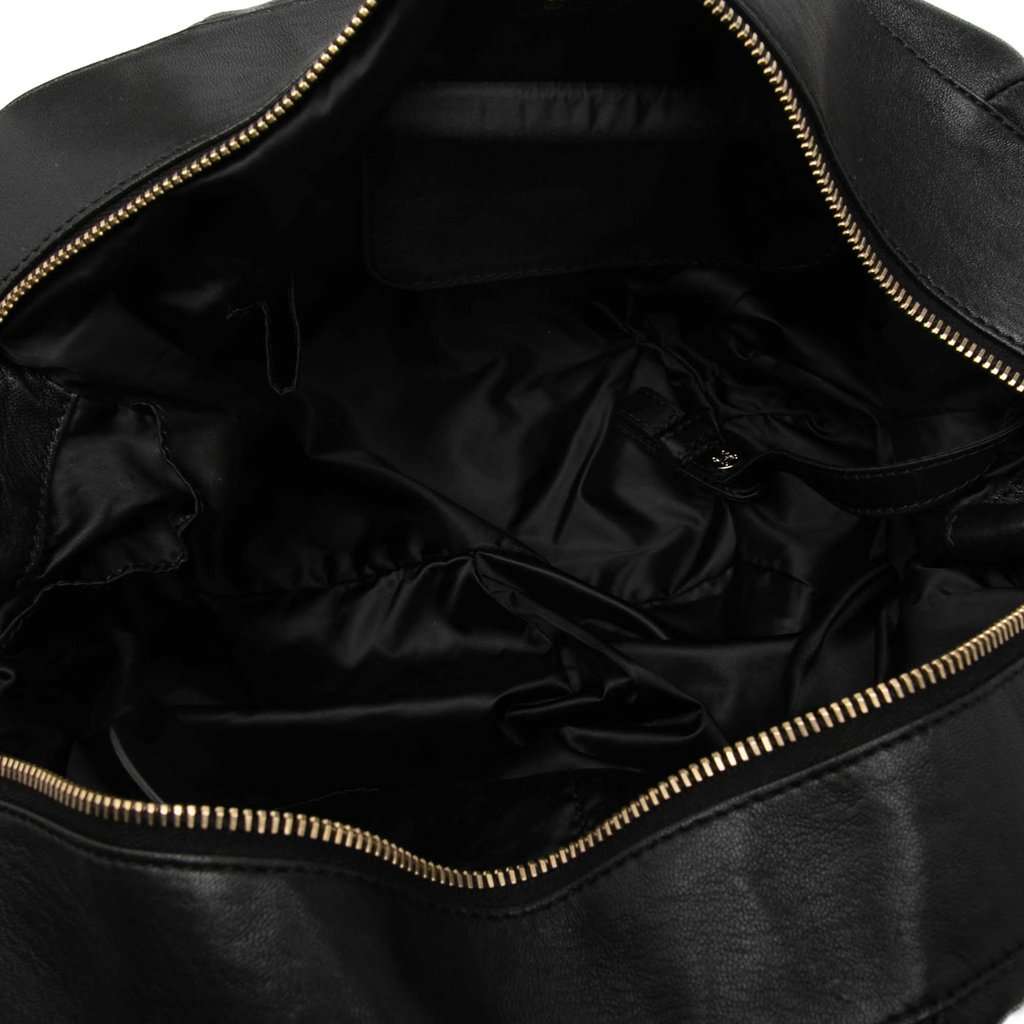 Celine Calfskin Pleated Bittersweet Hobo Black Leather Very good - Model View