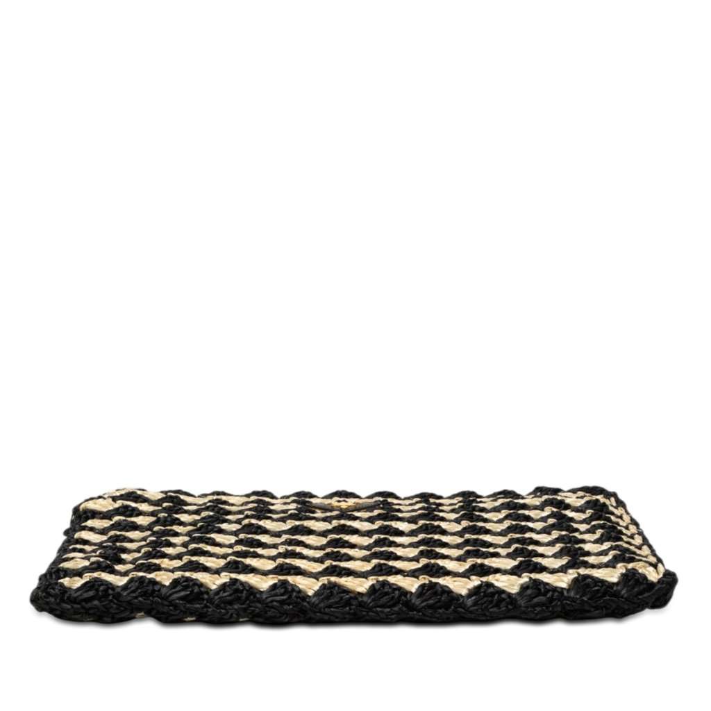 Prada Raffia Crochet Clutch Black Very good condition - Inside View