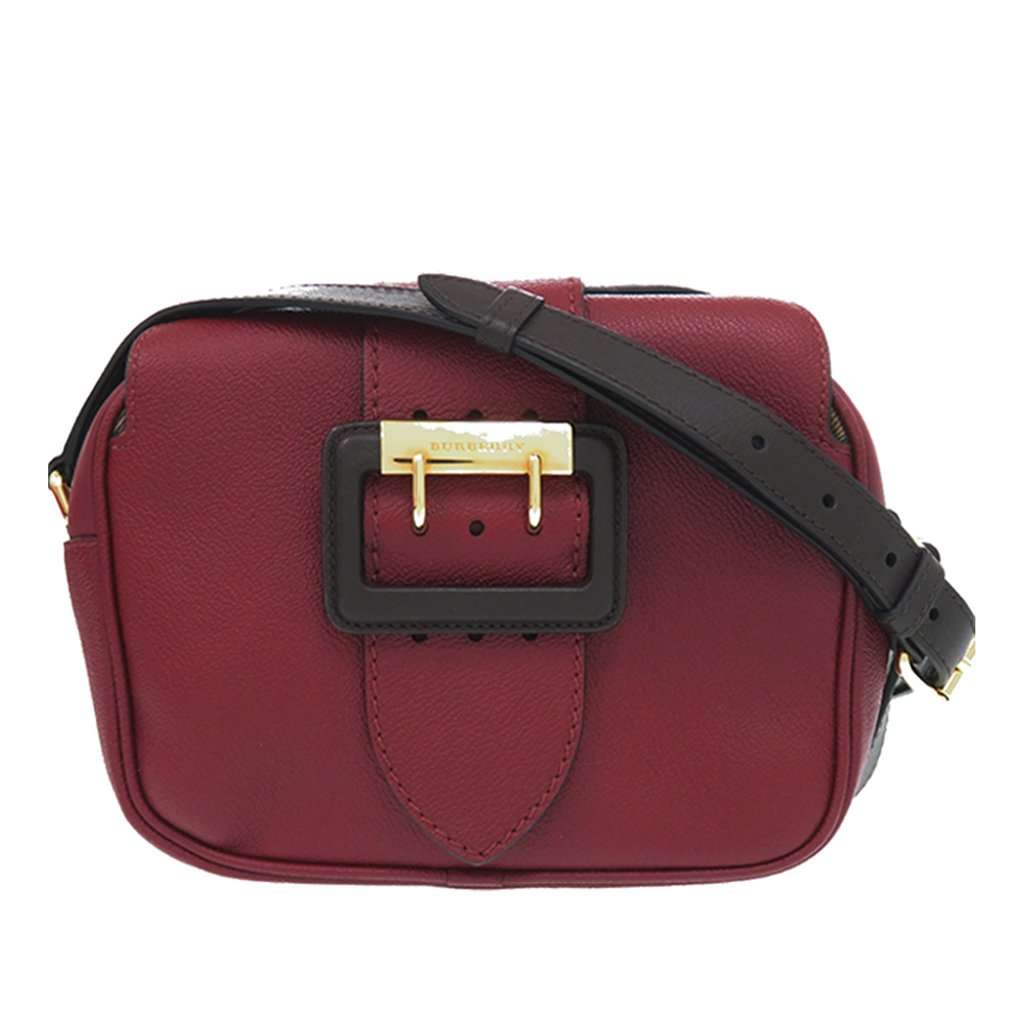 Burberry Small Leather Medley Buckle Crossbody Red Leather Very good condition - Front View