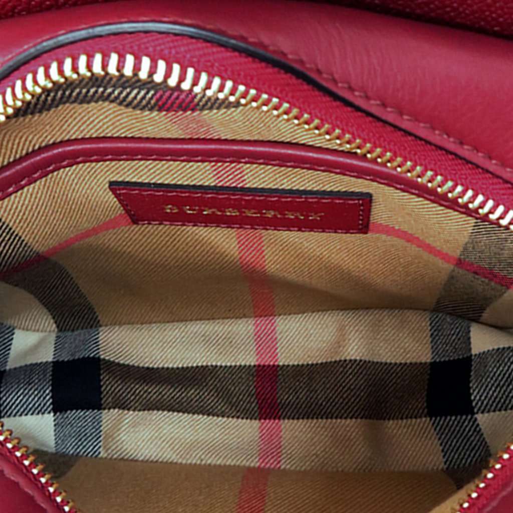 Burberry Small Leather Medley Buckle Crossbody Red Leather Very good condition - Box View