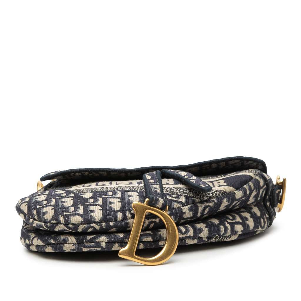 Dior Oblique Embroidered Canvas Saddle Bag Blue Very good condition - Inside View