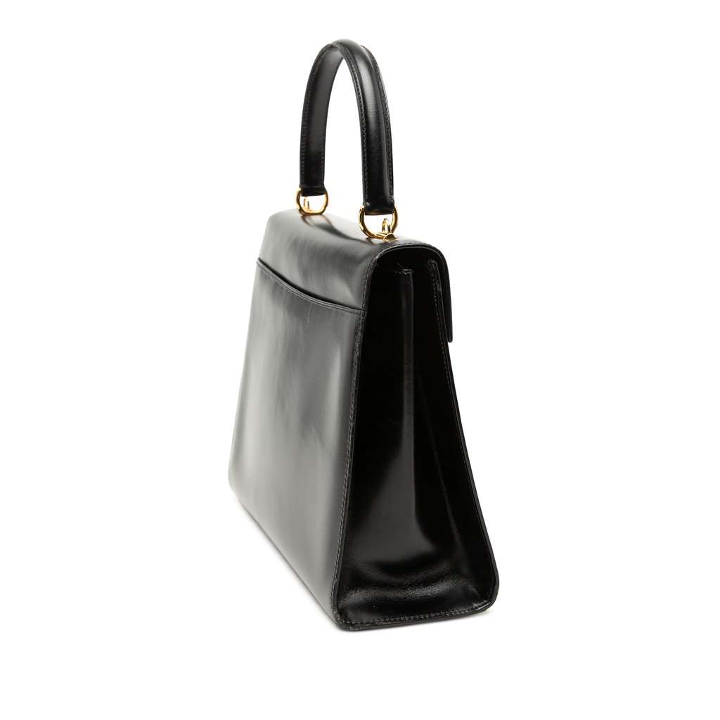 Gucci Smooth Calfskin Lady Lock Satchel Black Leather Very good condition - Back View