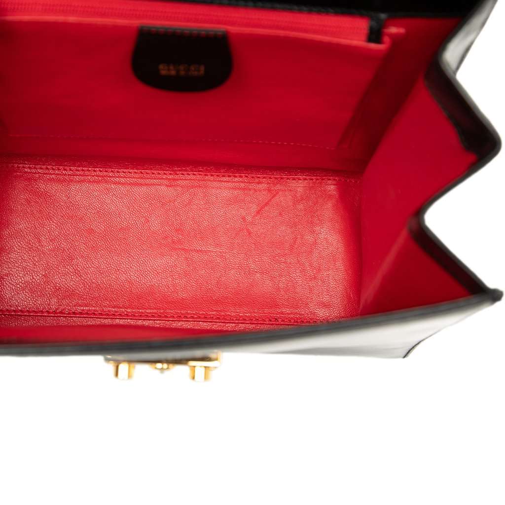 Gucci Smooth Calfskin Lady Lock Satchel Black Leather Very good condition - Model View