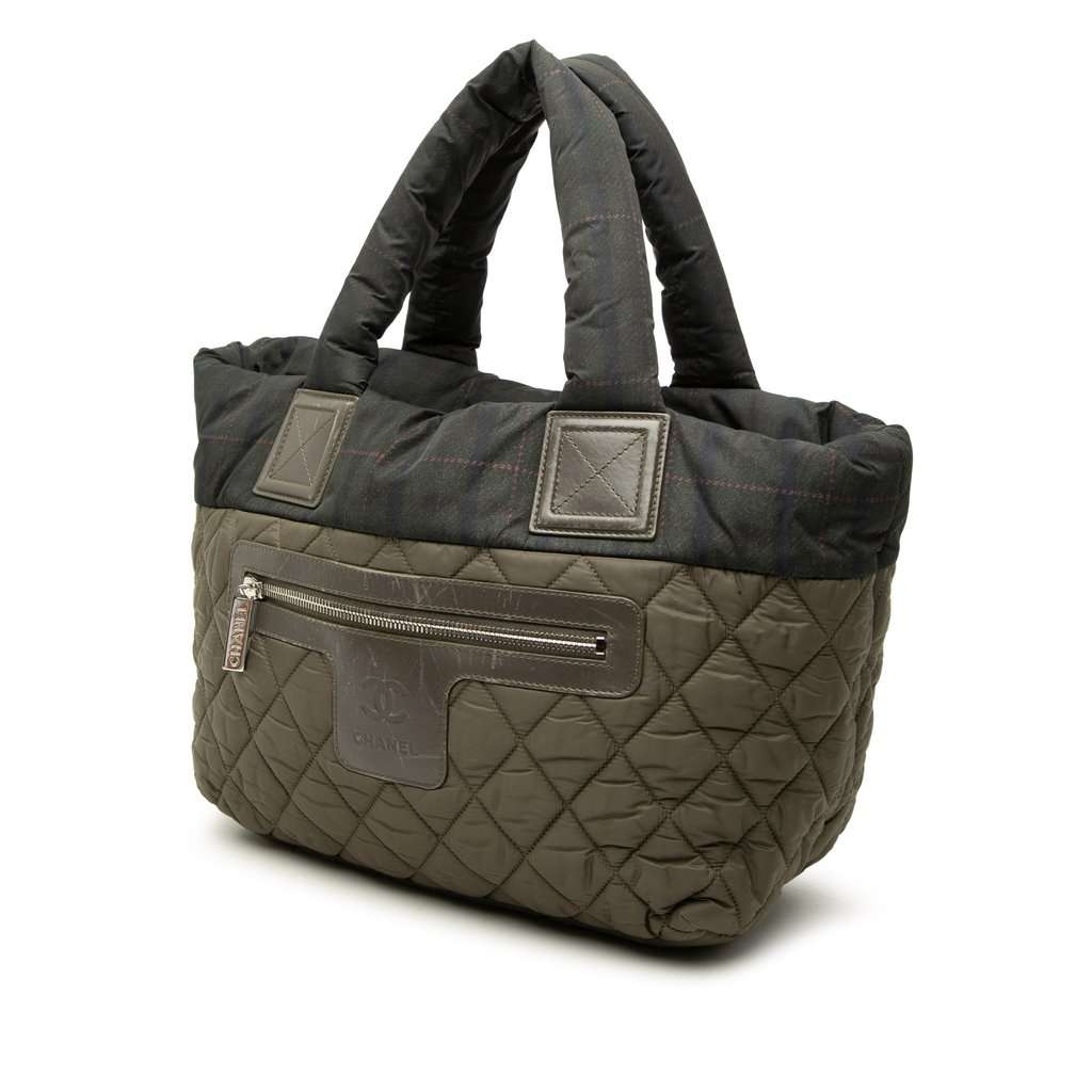 Chanel Small Quilted Nylon Coco Cocoon Tote Brown Very good condition - Back View