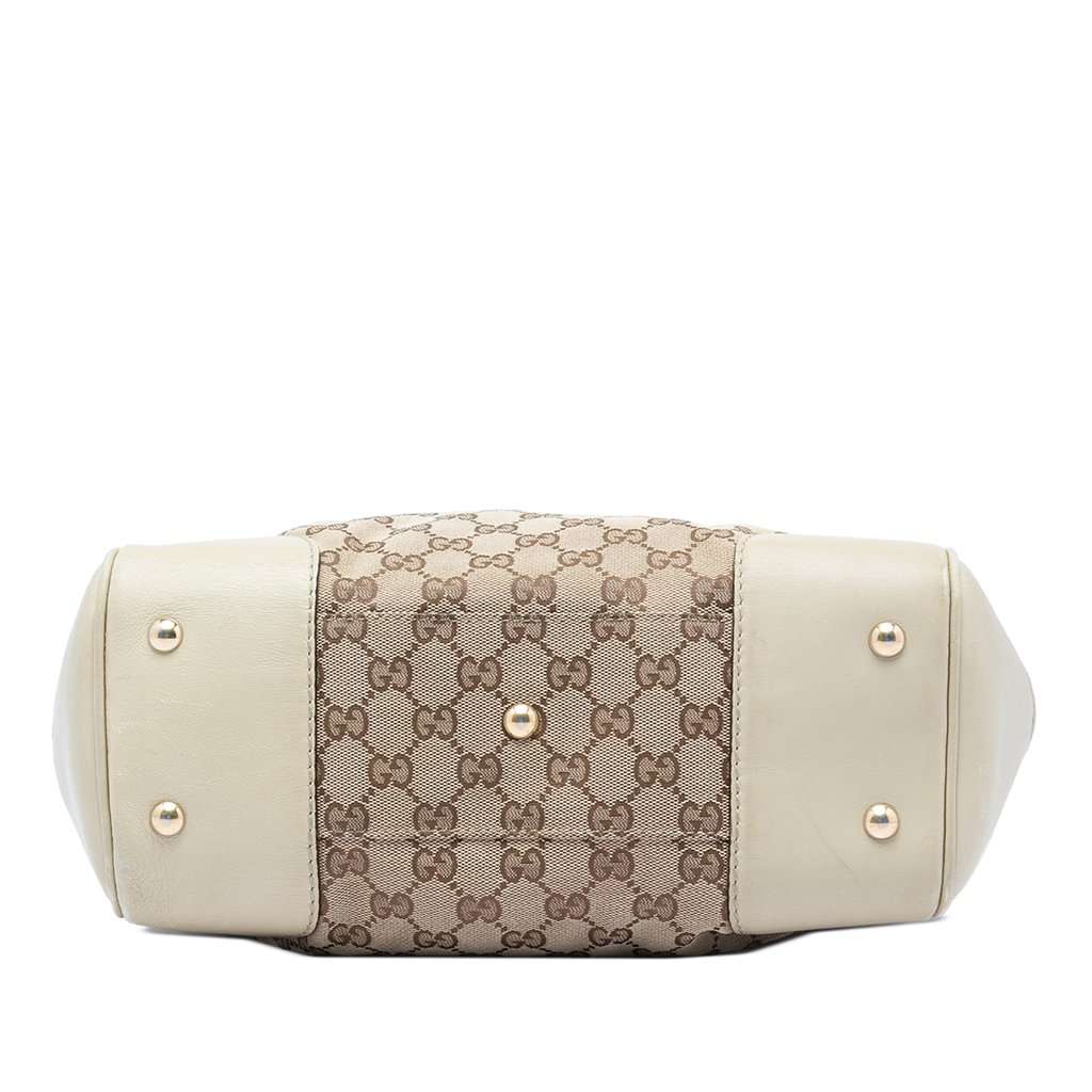 Gucci GG Canvas Web Mayfair Tote Beige Very good - Inside View