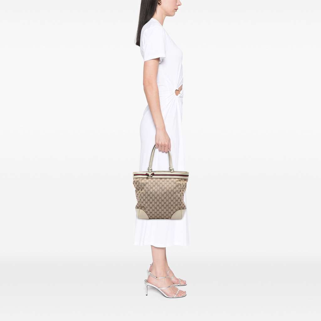 Gucci GG Canvas Web Mayfair Tote Beige Very good - Box View