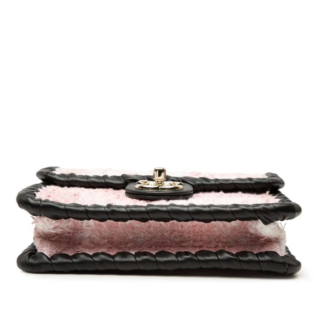 Chanel Mini Calfskin Braided Quilted Tweed My Own Frame Flap Pink Very good condition - Inside View