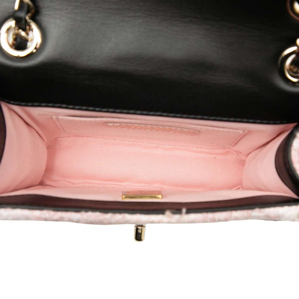 Chanel Mini Calfskin Braided Quilted Tweed My Own Frame Flap Pink Very good condition - Model View