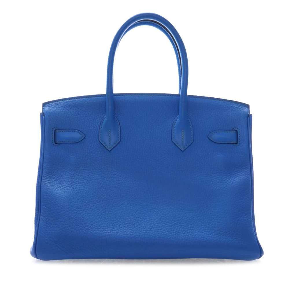 Hermès Togo Birkin Retourne 30 Blue Leather Very good condition - Back View