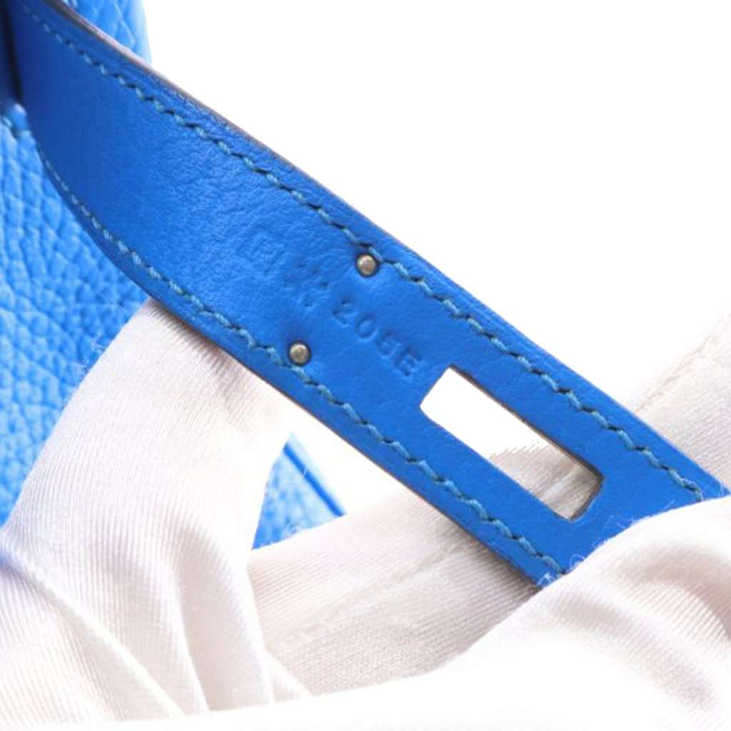 Hermès Togo Birkin Retourne 30 Blue Leather Very good condition - Model View