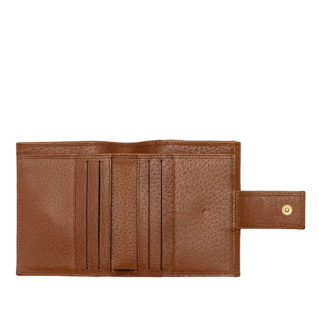 Gucci Calfskin French Flap Wallet Brown Leather Very good condition - Model View