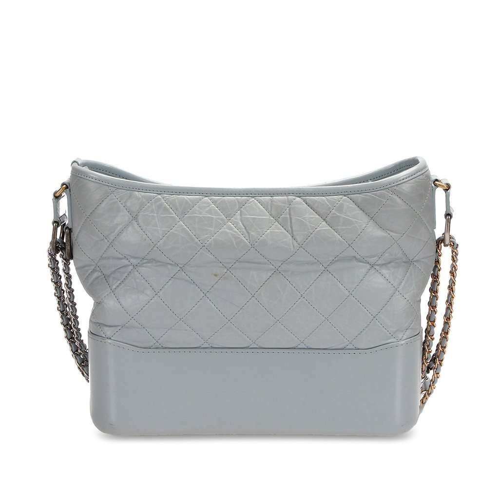Chanel Medium Gabrielle Leather Shoulder Bag Silver Leather Very good - Model View