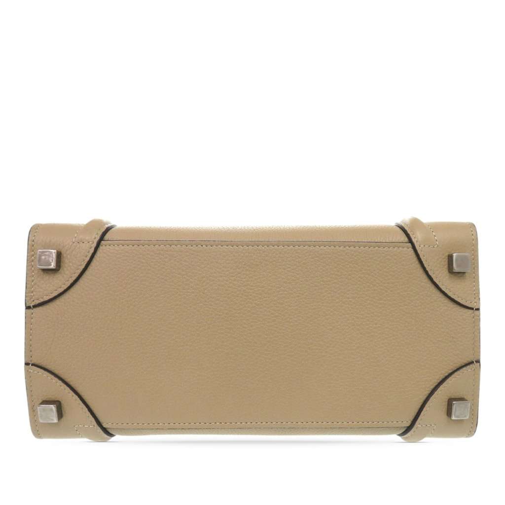Celine Micro Drummed Calfskin Luggage Tote Beige Leather Very good condition - Inside View