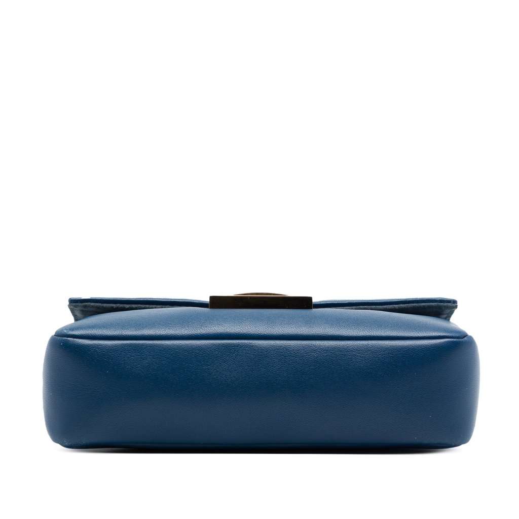 Fendi Mini Nappa Be Baguette Crossbody Blue Leather Very good - Inside View