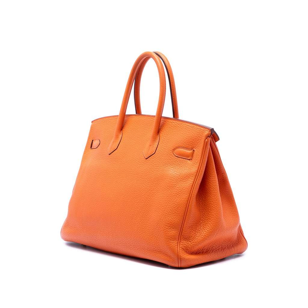Hermès Togo Birkin Retourne 35 Orange Leather Very good condition - Back View