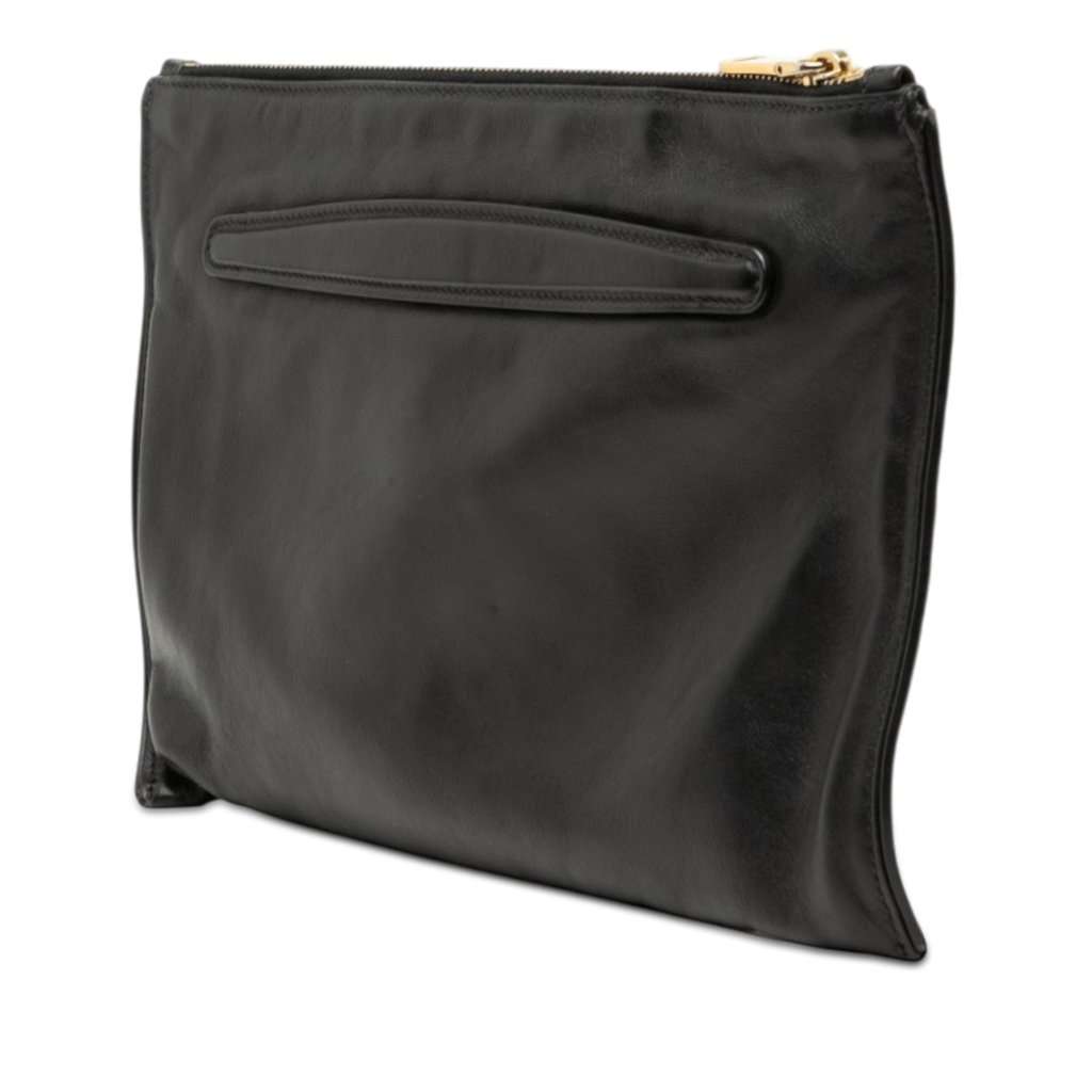 Miu Miu Studded Leather Zip Clutch Black Leather Very good condition - Back View