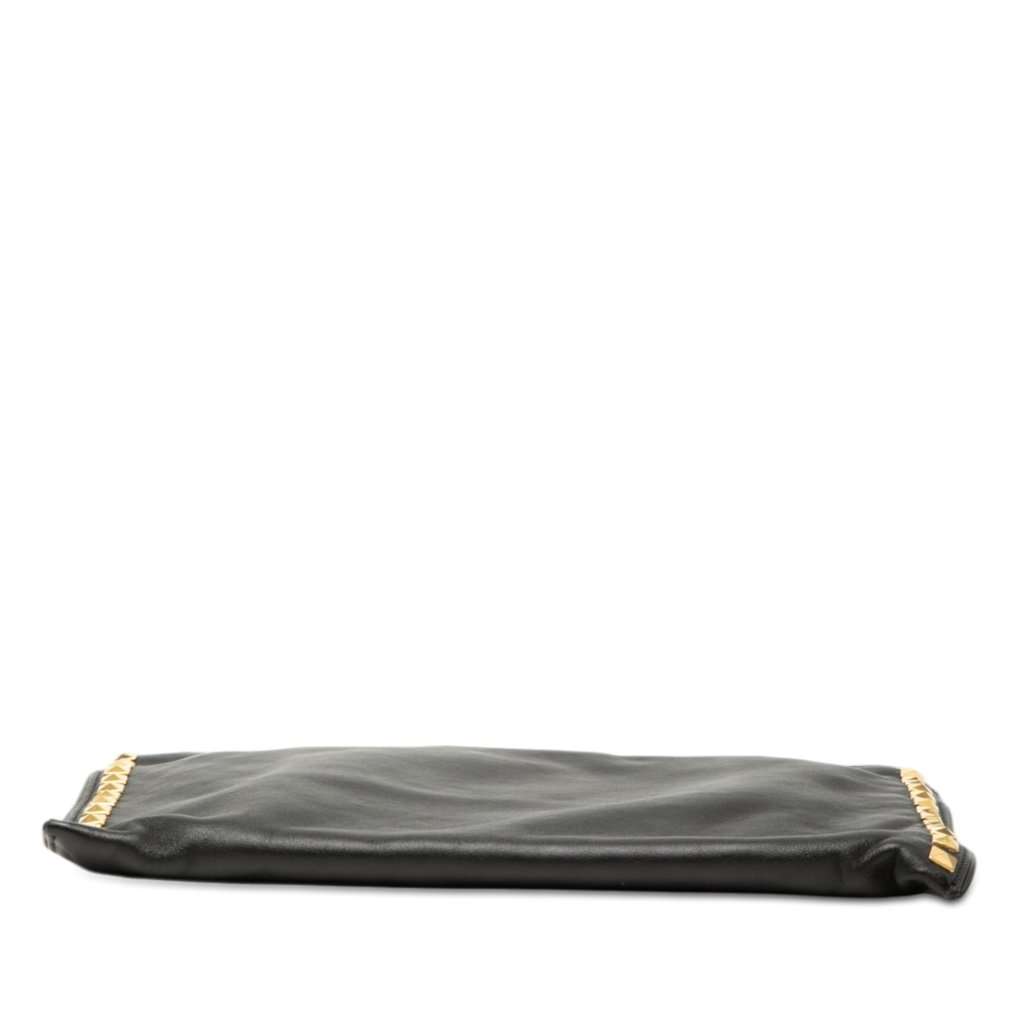 Miu Miu Studded Leather Zip Clutch Black Leather Very good condition - Inside View