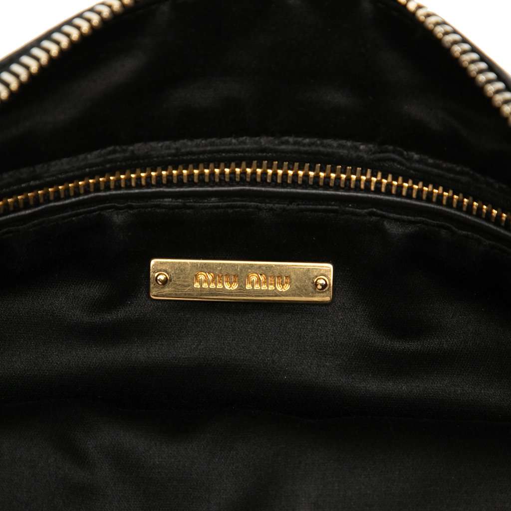 Miu Miu Studded Leather Zip Clutch Black Leather Very good condition - Box View