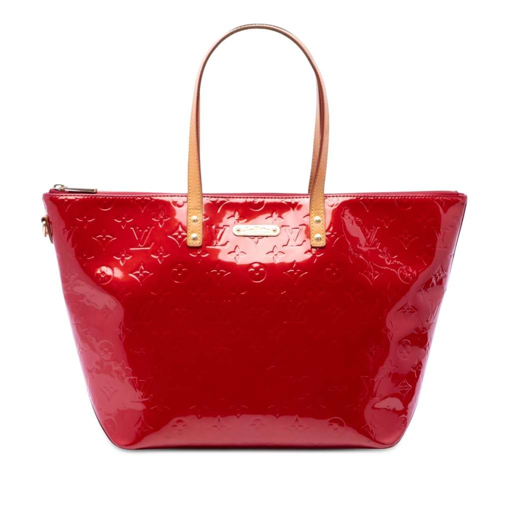 Louis Vuitton Monogram Vernis Bellevue GM Red Leather Good - Front View