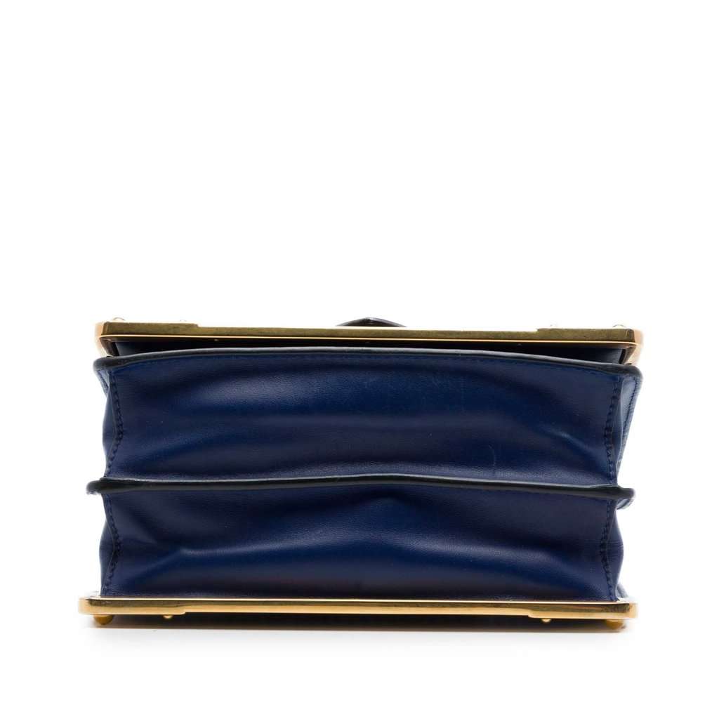 Prada Saffiano Trimmed City Calf Cahier Crossbody Blue Leather Very good - Inside View