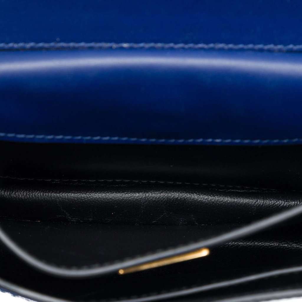 Prada Saffiano Trimmed City Calf Cahier Crossbody Blue Leather Very good - Box View