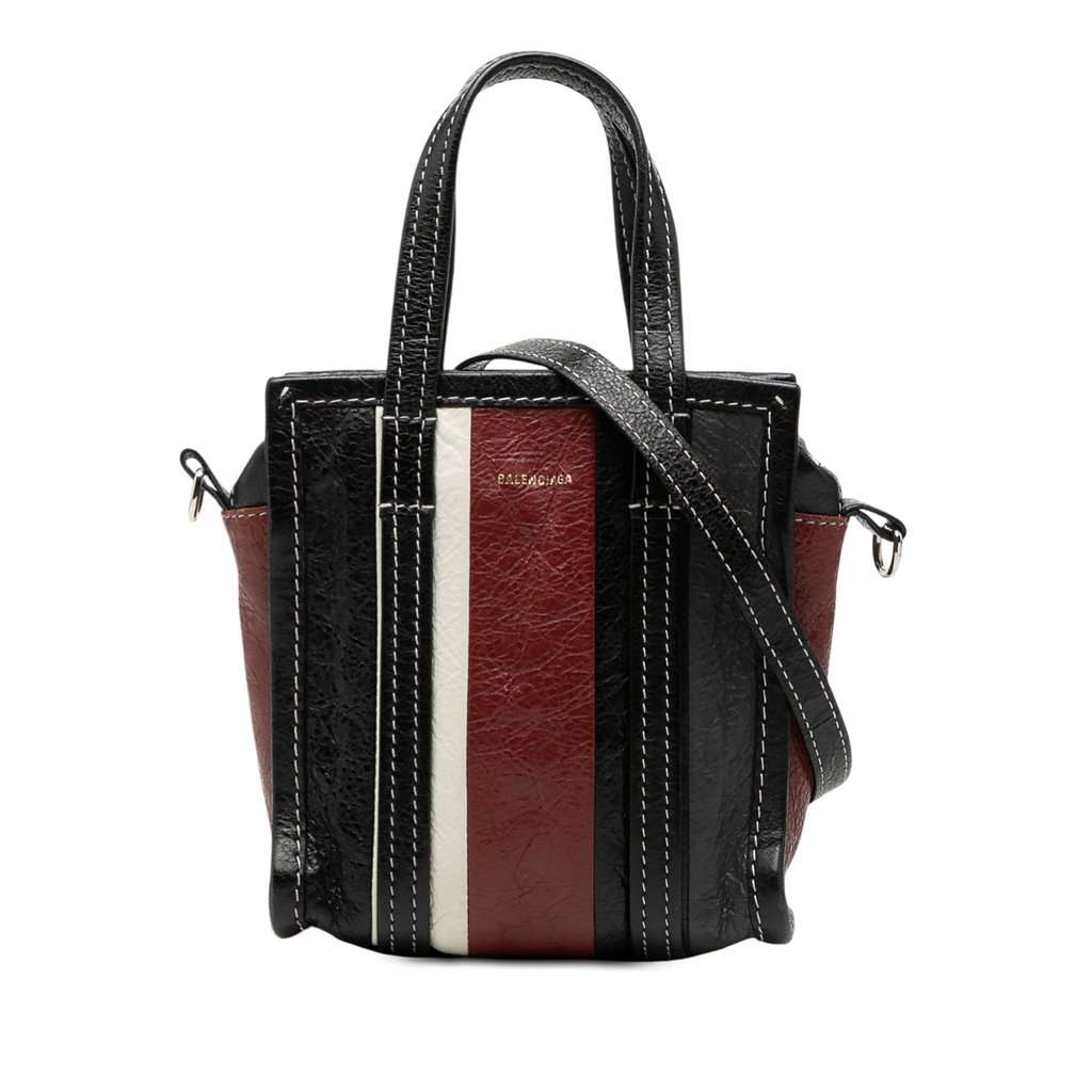 Balenciaga XXS Lambskin Bazar Shopper Satchel Black Leather Very good condition - Front View