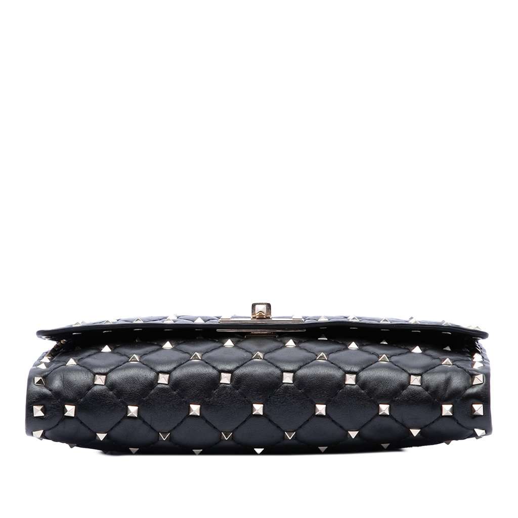 Valentino Nappa Rockstud Spike Wallet On Chain Black Leather Very good - Inside View