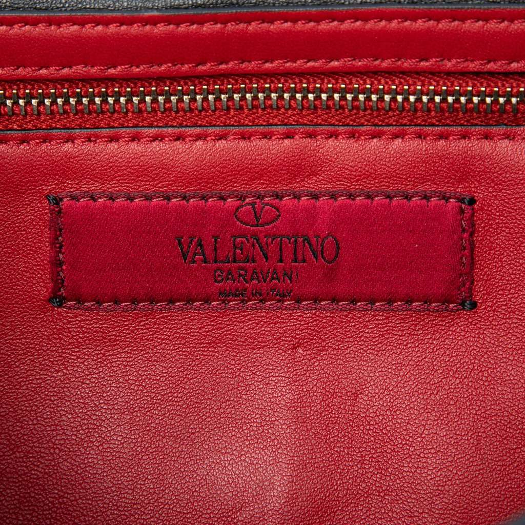 Valentino Nappa Rockstud Spike Wallet On Chain Black Leather Very good - Box View