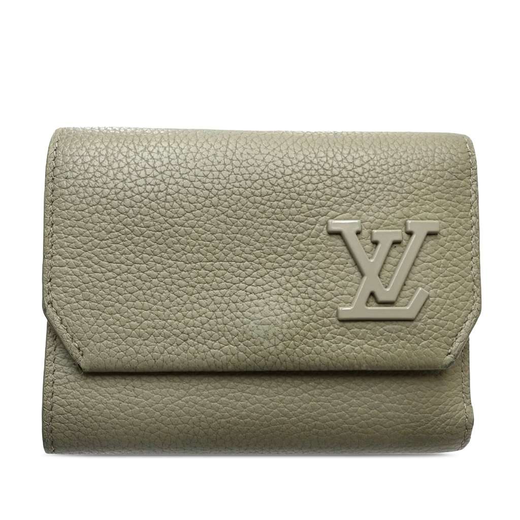 Louis Vuitton Aerogram Pilot Trifold Wallet Grey Leather Very good condition - Front View
