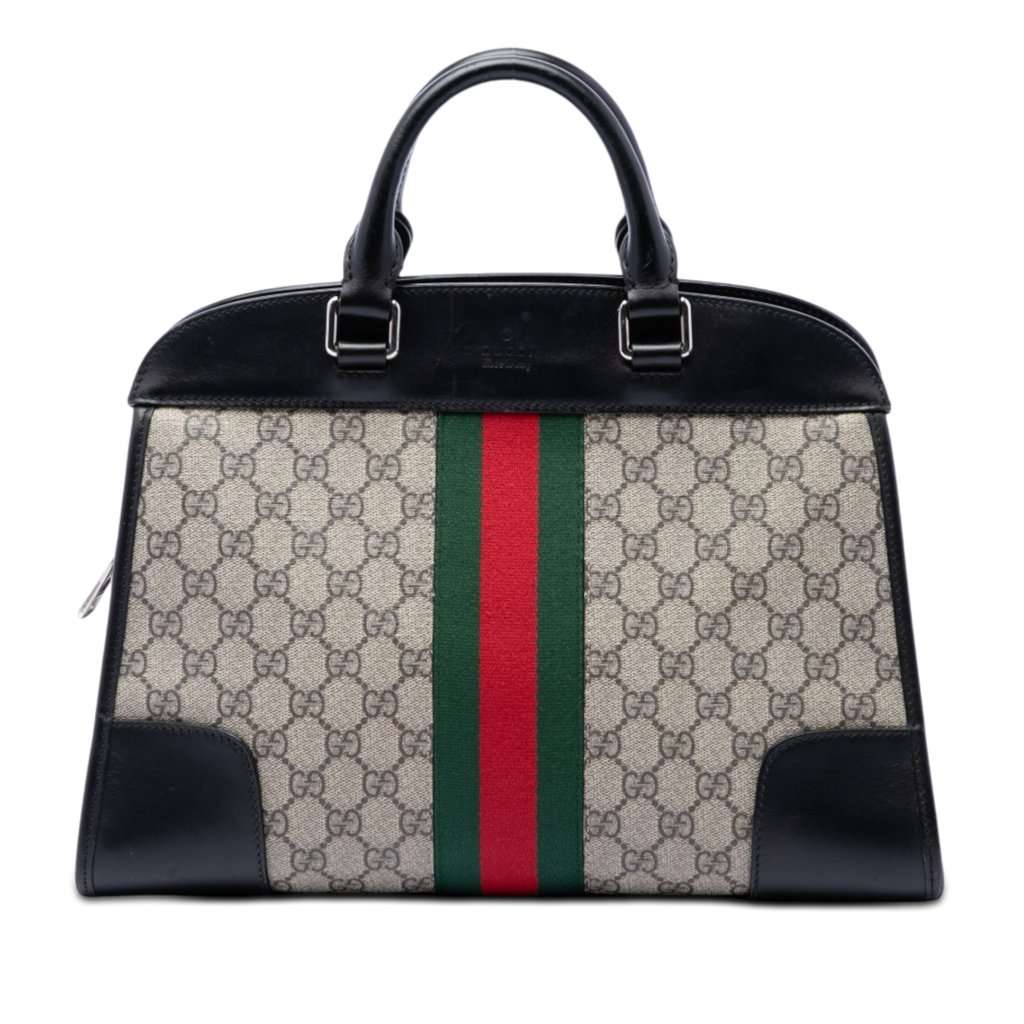 Gucci GG Supreme Web Dome Top Handle Bag Beige Very good - Front View