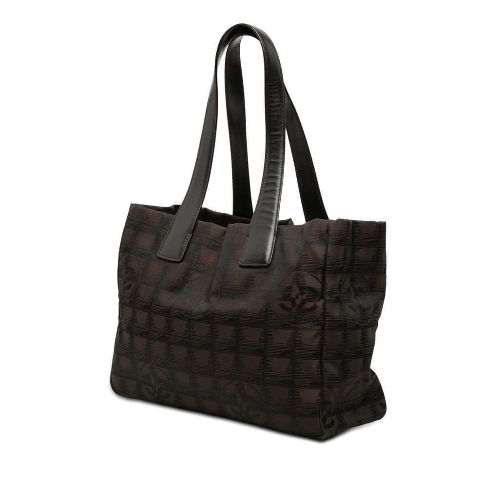 Chanel New Travel Line Nylon Tote Brown Very good condition - Back View