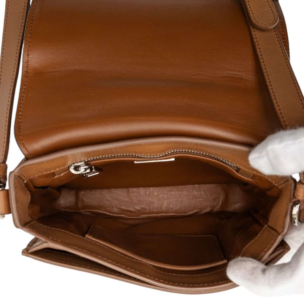 Prada Bicolor City Calf Satchel Brown Leather Very good - Model View