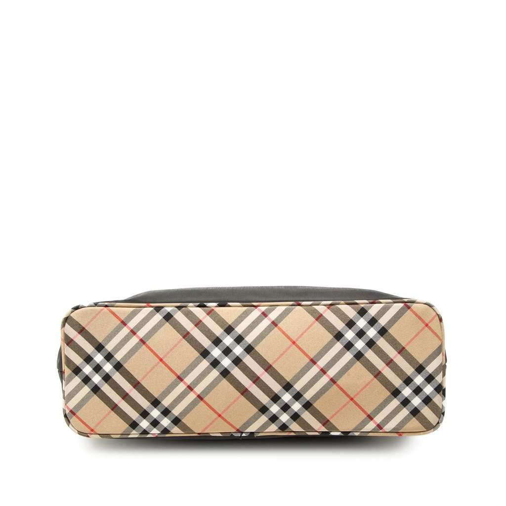 Burberry Nova Check Trimmed Nylon Shoulder Bag Black Very good condition - Inside View