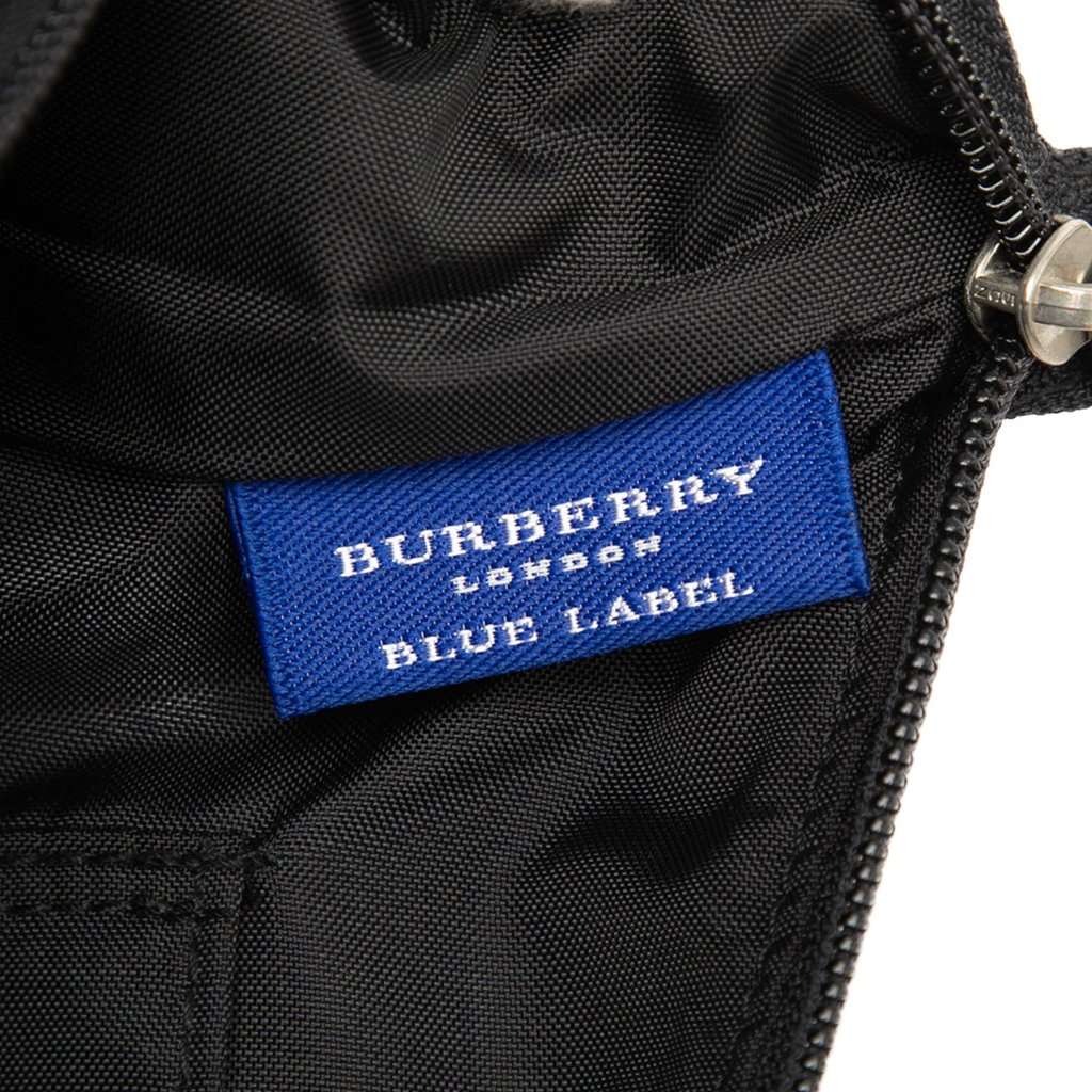 Burberry Nova Check Trimmed Nylon Shoulder Bag Black Very good condition - Box View
