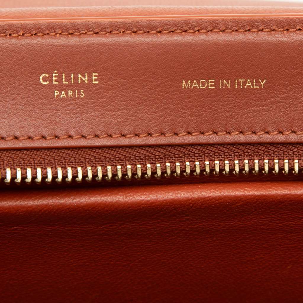Celine Medium Tricolor Leather Trapeze Satchel Brown Leather Very good condition - Box View