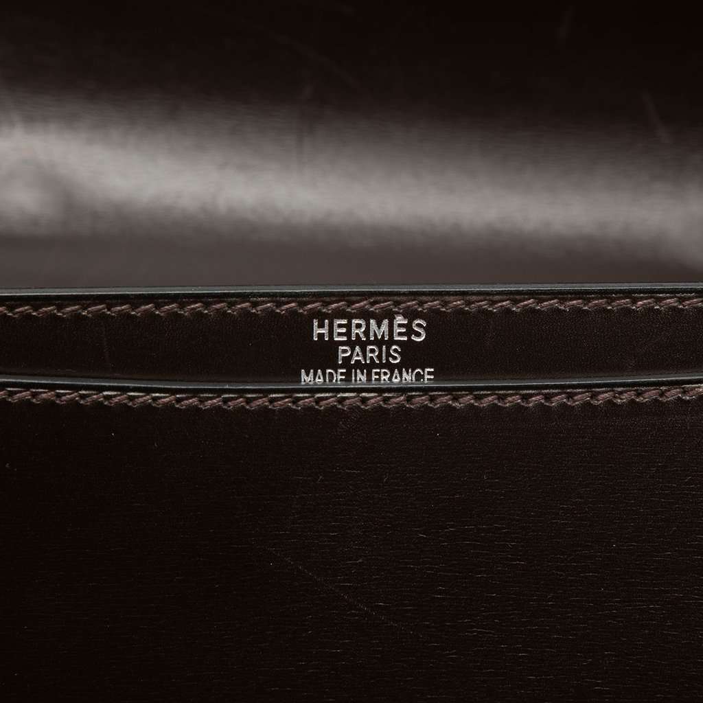 Hermès Box Calf Sac A Depeches 38 Brown Leather Good condition - Box View