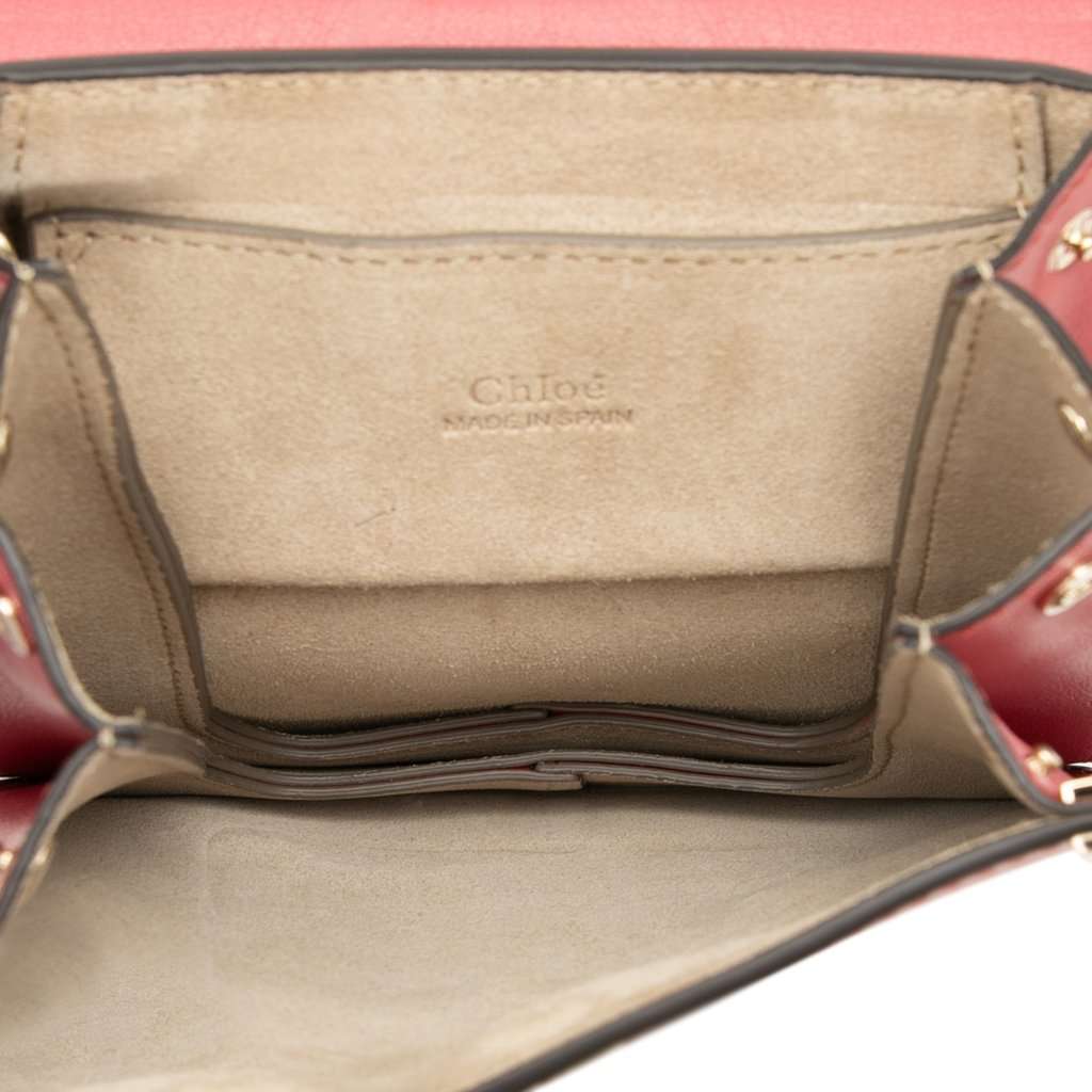 Chloé Mini Calfskin and Suede Faye Bracelet Bag Red Leather Very good condition - Model View
