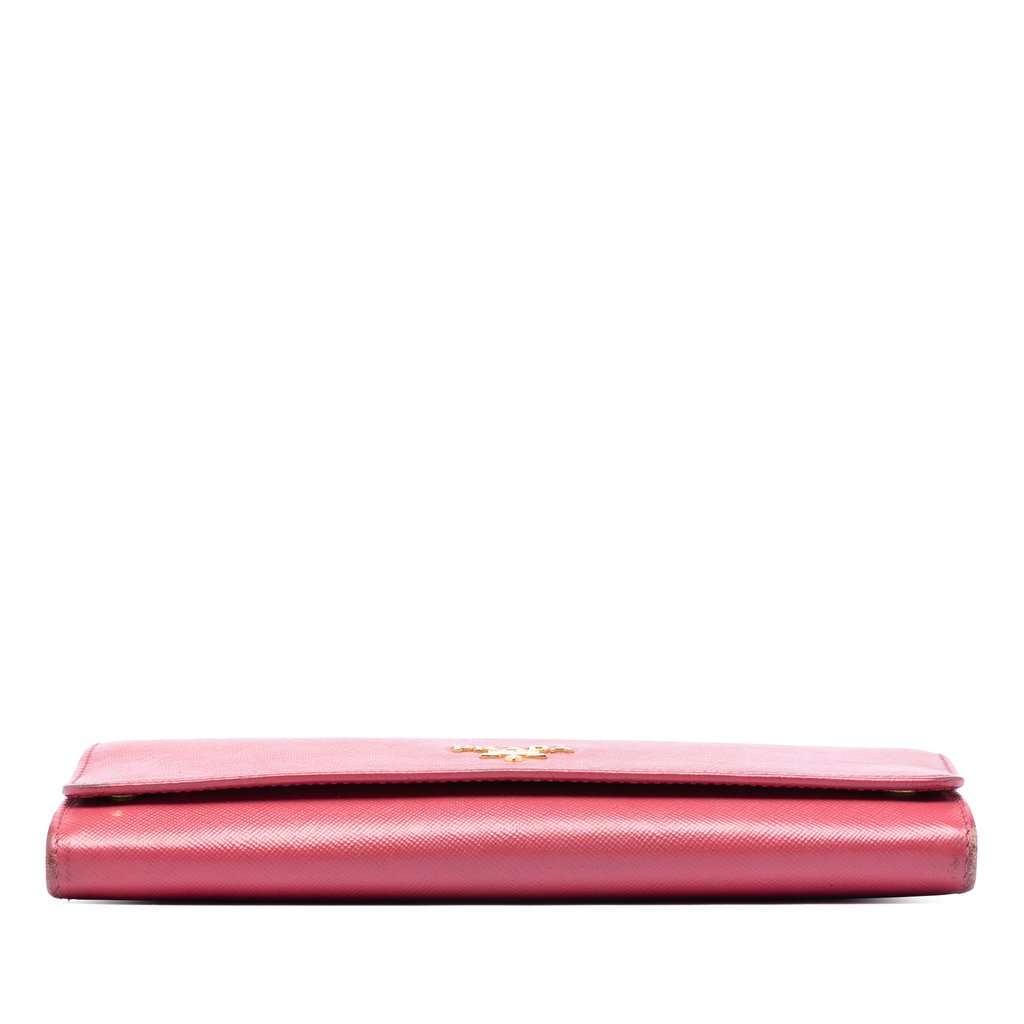 Prada Saffiano Wallet On Chain Pink Leather Very good - Inside View