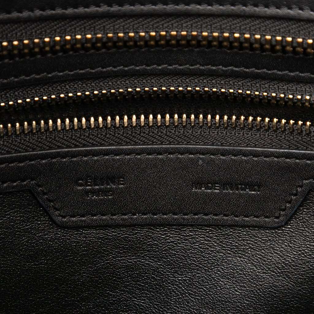 Celine Micro Tricolor Leather Luggage Tote Beige Leather Very good - Box View